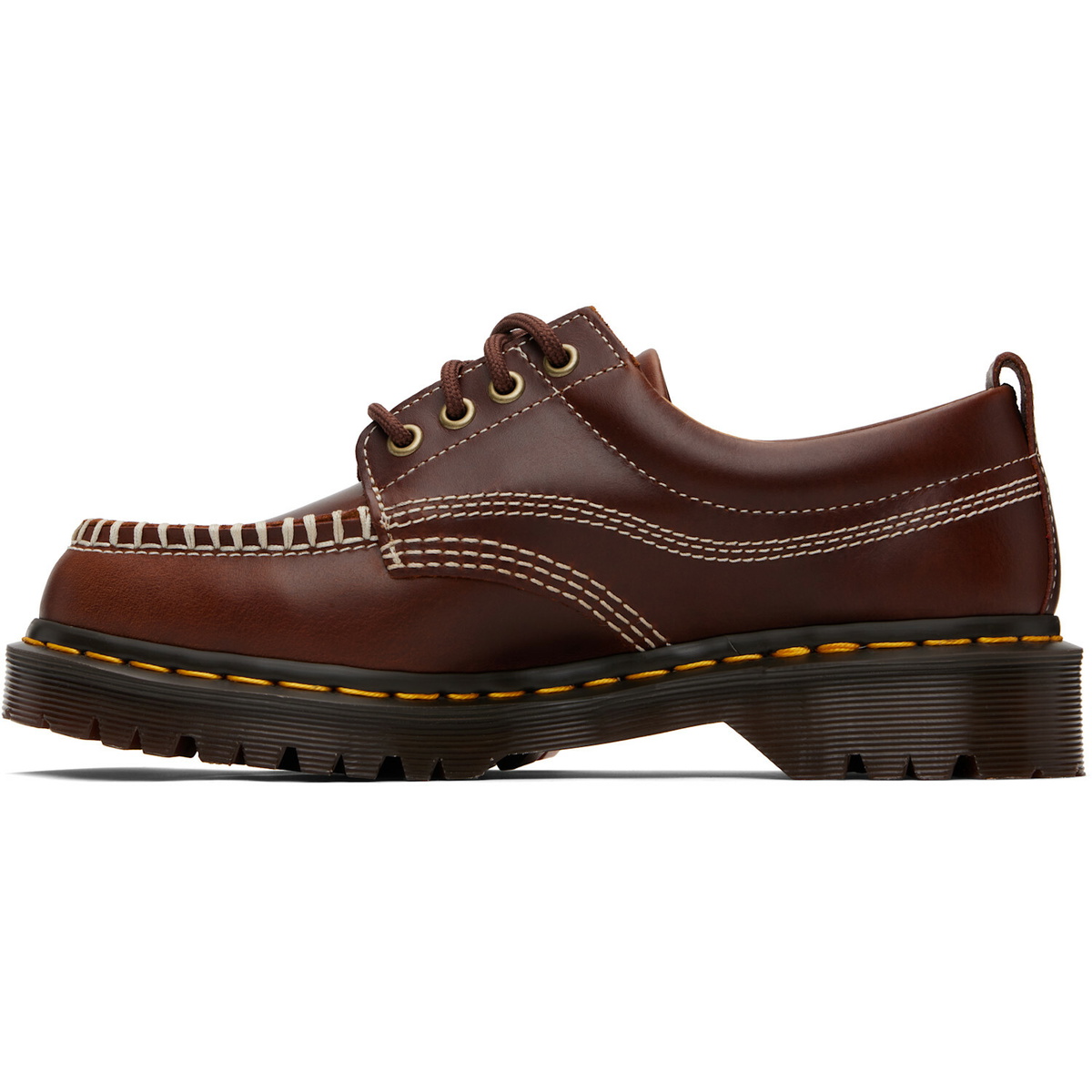 Dr. Martens Brown Lowell Leather Moc Toe Derbys