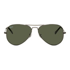 Ray-Ban Gunmetal and Black Pilot Aviator Sunglasses