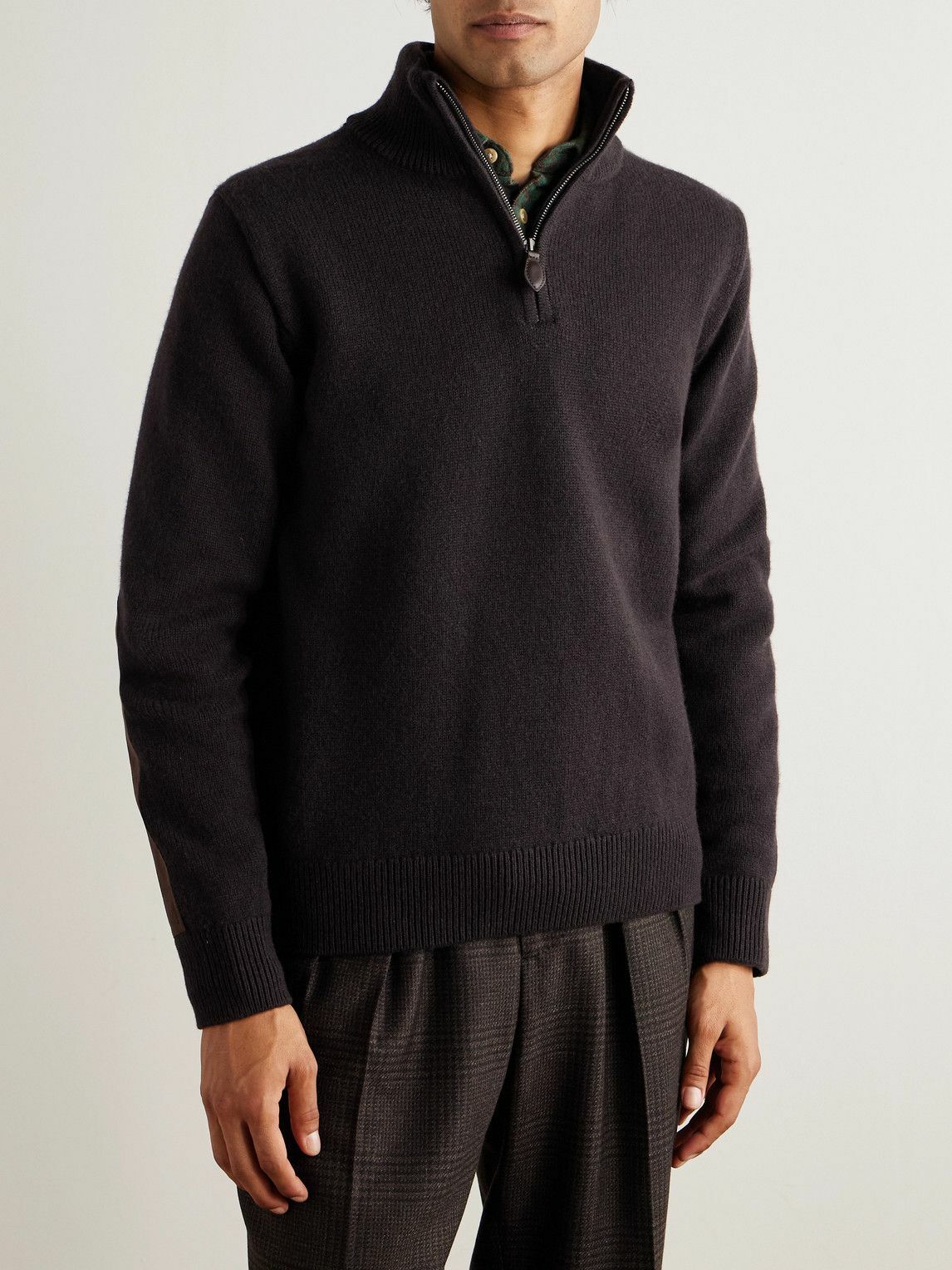 Purdey - Hertford Wool Half-Zip Sweater - Brown