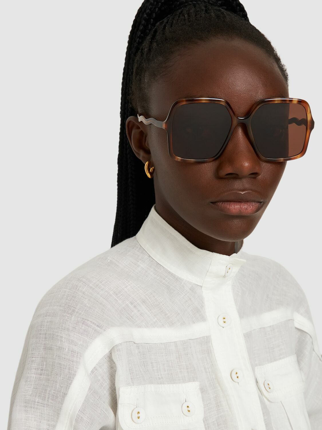 サングラス CHLOE ACETATE SUNGLASSES CHLOÉ Zelie Squared Acetate Sunglasses Chloe