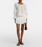 Posse Danielle lace-trimmed cotton blouse