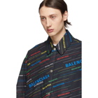 Balenciaga Black Padded Spring Logo Shirt