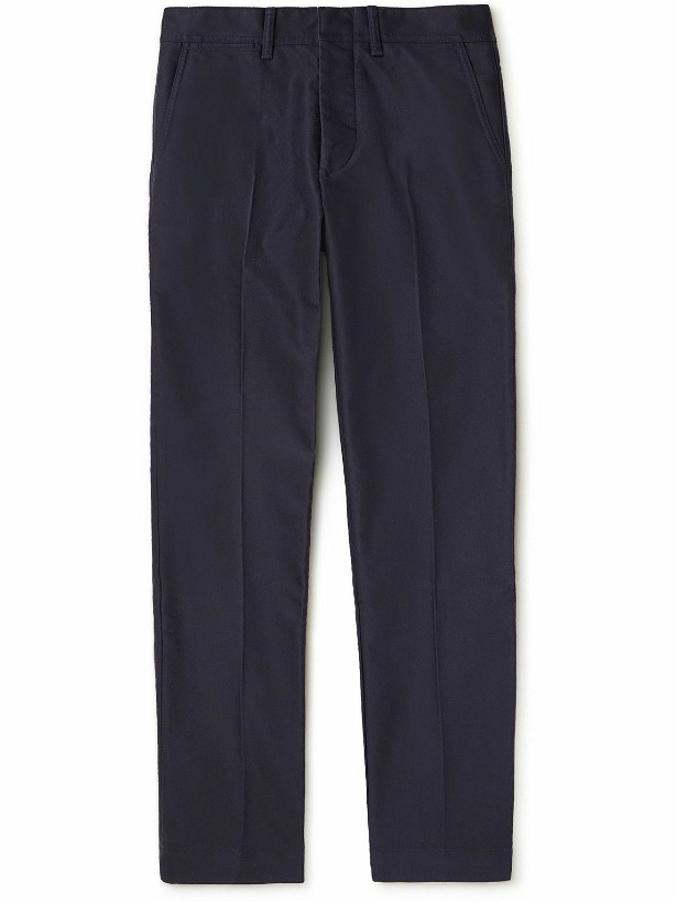 Photo: TOM FORD - Slim-Fit Pleated Cotton-Twill Chinos - Blue