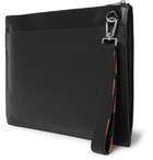 Paul Smith - Stripe-Trimmed Textured-Leather Pouch - Men - Black