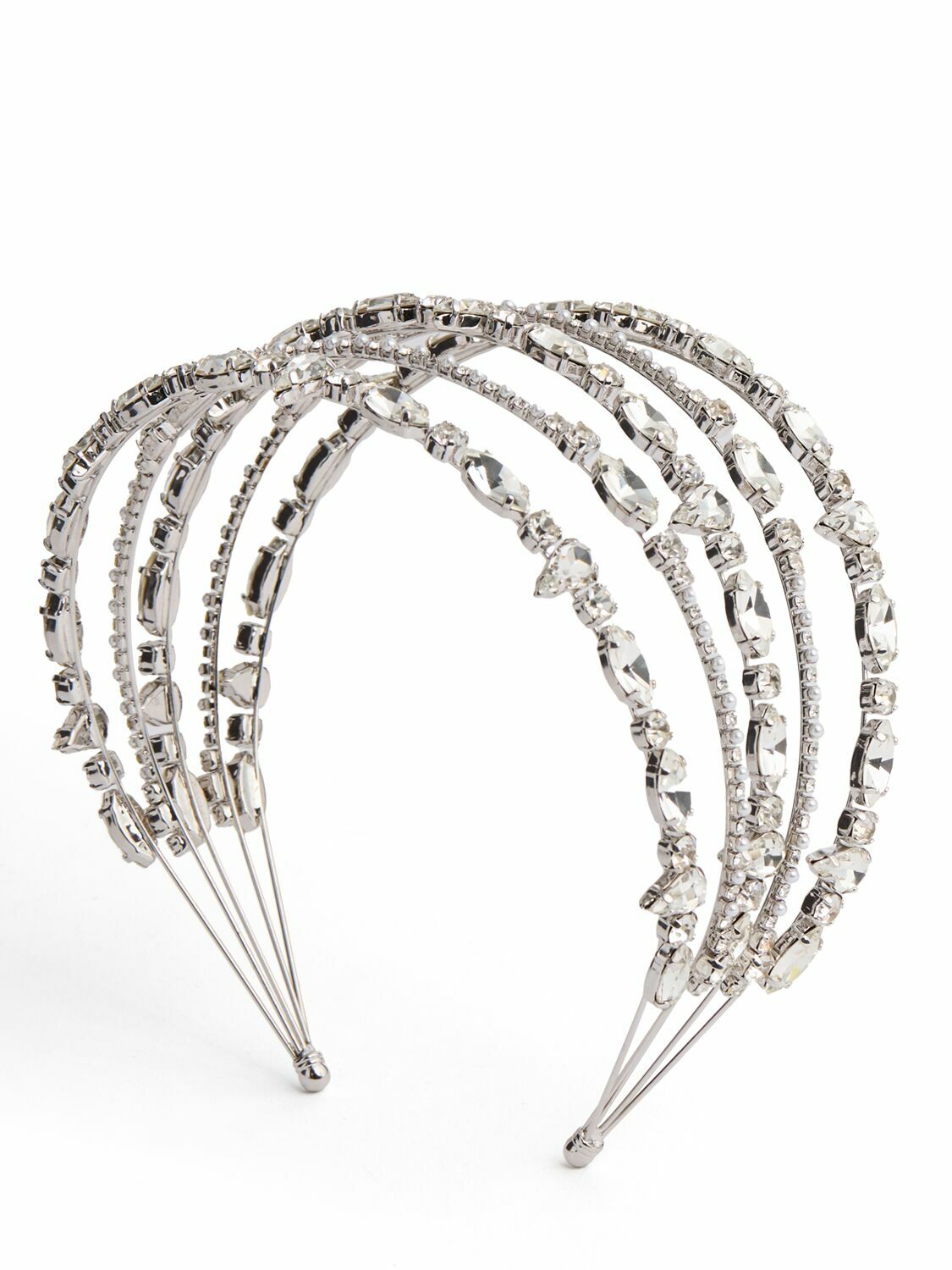 Self-portrait Crystal-embellished bow Tennis Necklace