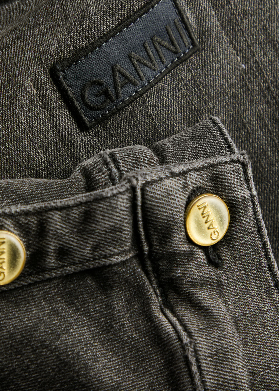 GANNI ヘルト付きテニムシャケット J15996658 006 GANNI Belted Denim Jacket | Black | FARFETCH