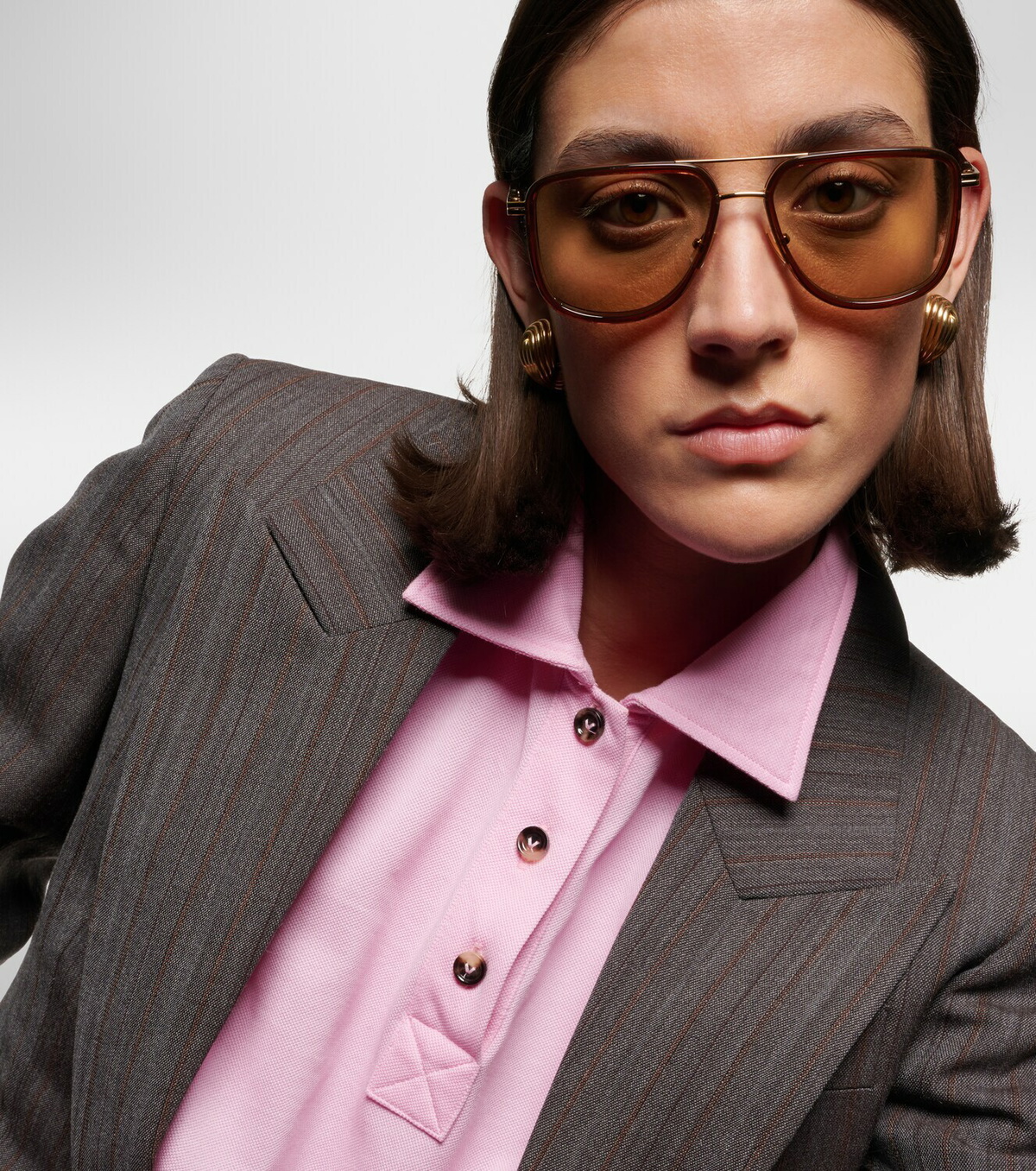 Bottega Veneta Metal Combi aviator sunglasses