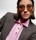 Bottega Veneta Metal Combi aviator sunglasses