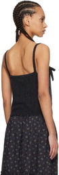 GANNI Gray Cashmere Mix Strap Tank Top