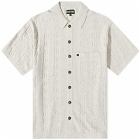 Pass~Port Men's Bath House Button Through Knitted Polo Shirt in Cream