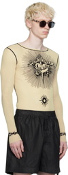 Jean Paul Gaultier Off-White Flocked Long Sleeve T-Shirt