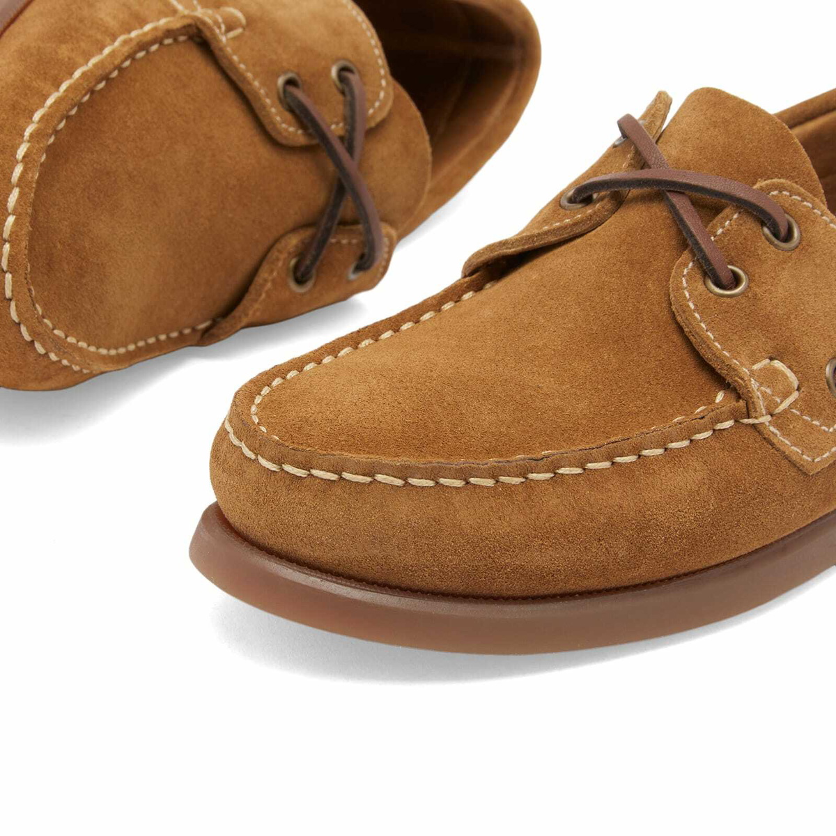 Paraboot Women's Barth Velvet Boat Shoe in Fawn