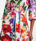 Dolce&Gabbana Floral belted silk satin maxi dress