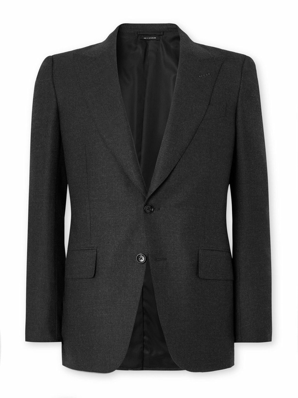 Photo: TOM FORD - Stretch-Wool Flannel Suit Jacket - Black