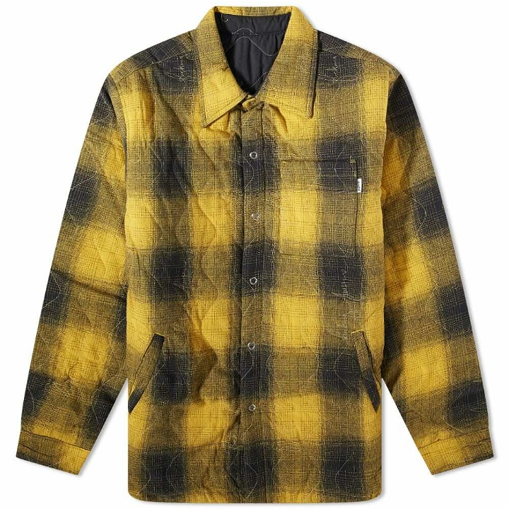 Photo: Fucking Awesome Men's Reversible Flannel Jacket in Yellow/Black