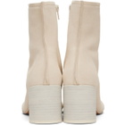 MM6 Maison Margiela Off-White Suede Anatomic Stitch Toe Ankle Boots