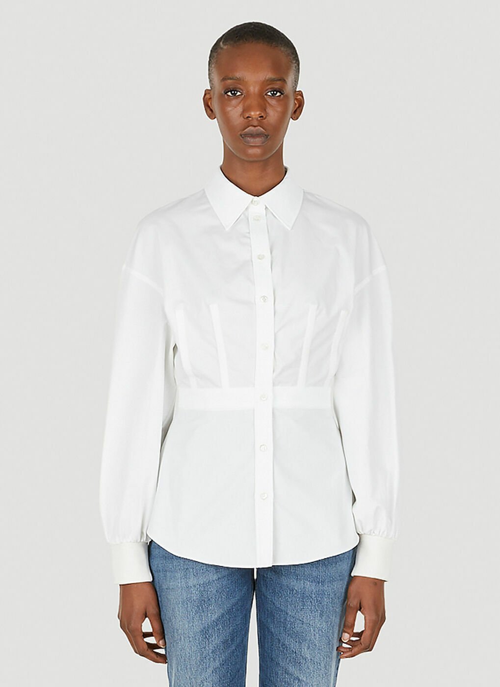 Fitted Shirt in White Alexander McQueen