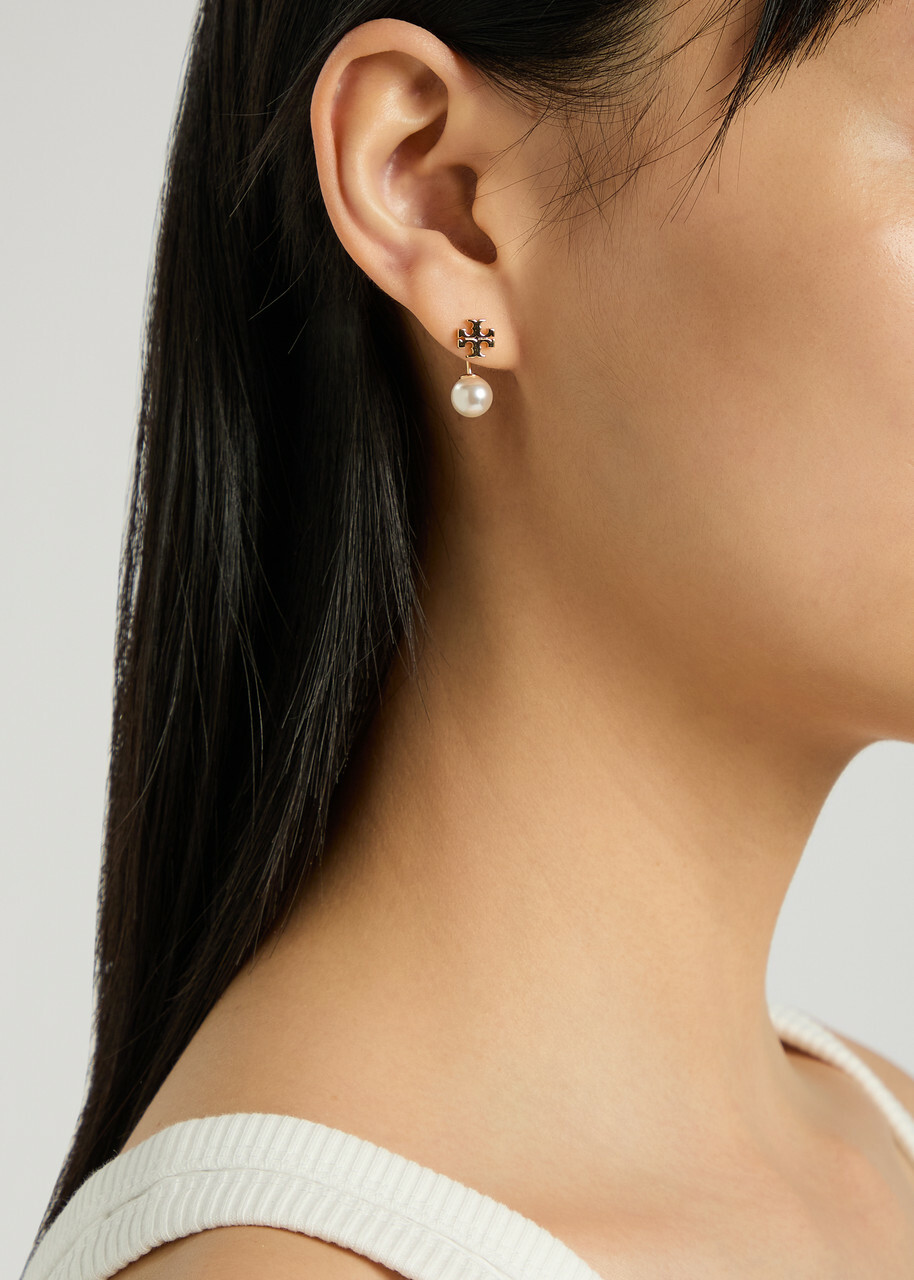 Tory Burch Pearl Front-back 18kt Gold-plated Drop Earrings - One Size