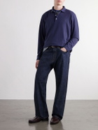 Peter Millar - Herringbone Cotton-Blend Polo Shirt - Blue