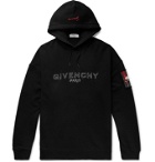 Givenchy - Logo-Print Appliquéd Loopback Cotton-Jersey Hoodie - Black