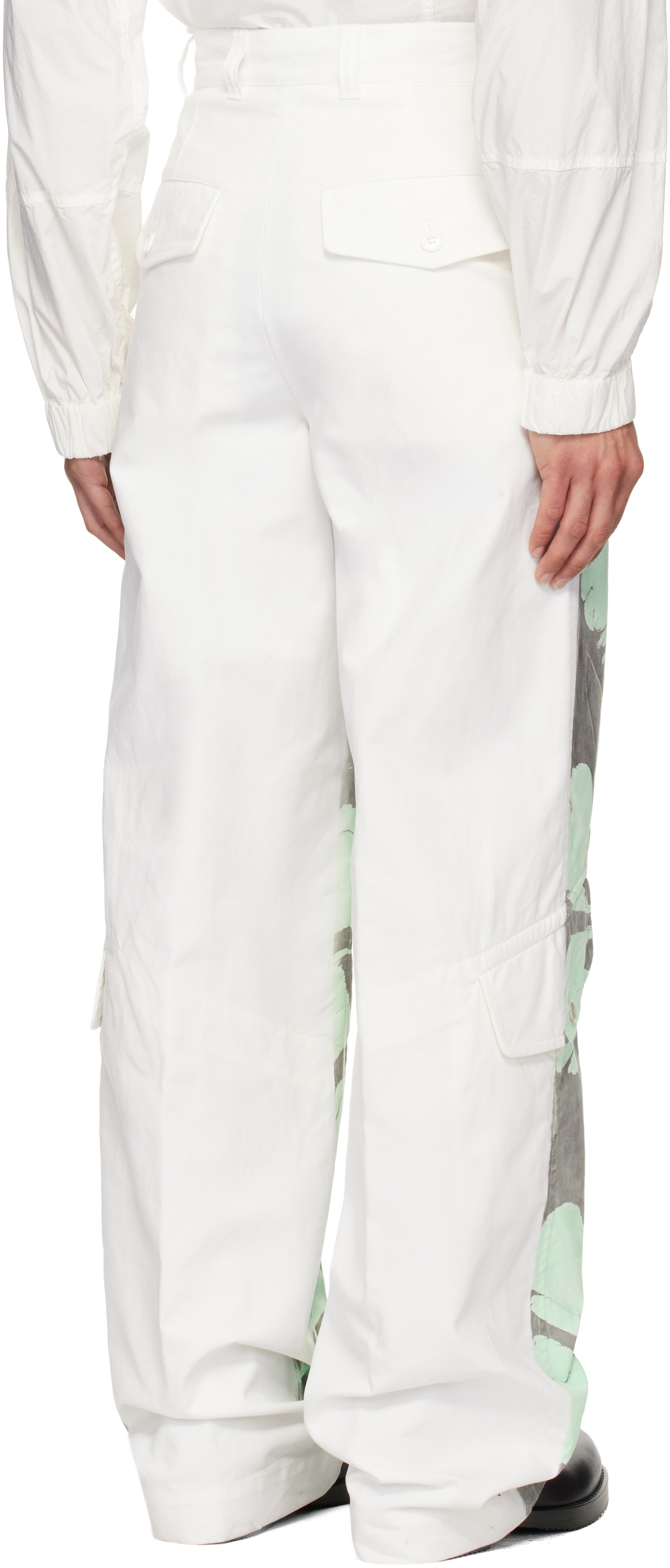 Dries Van Noten Gray & Green Floral Cargo Pants Dries Van Noten