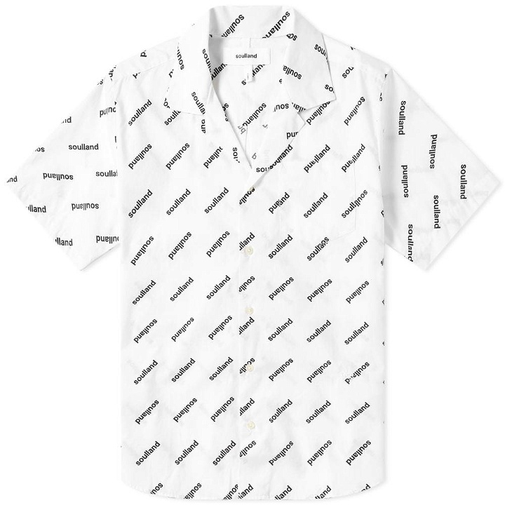 Photo: Soulland Short Sleeve New Logo Print Vacation Shirt