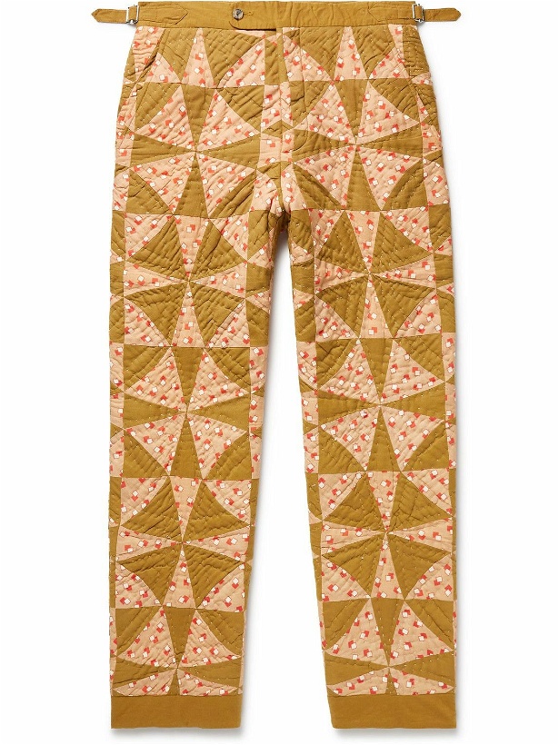 Photo: BODE - Kaleidoscope Straight-Leg Quilted Printed Cotton Trousers - Brown