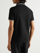 Stone Island - Logo-Appliquéd Stretch-Cotton Piqué Polo Shirt - Black