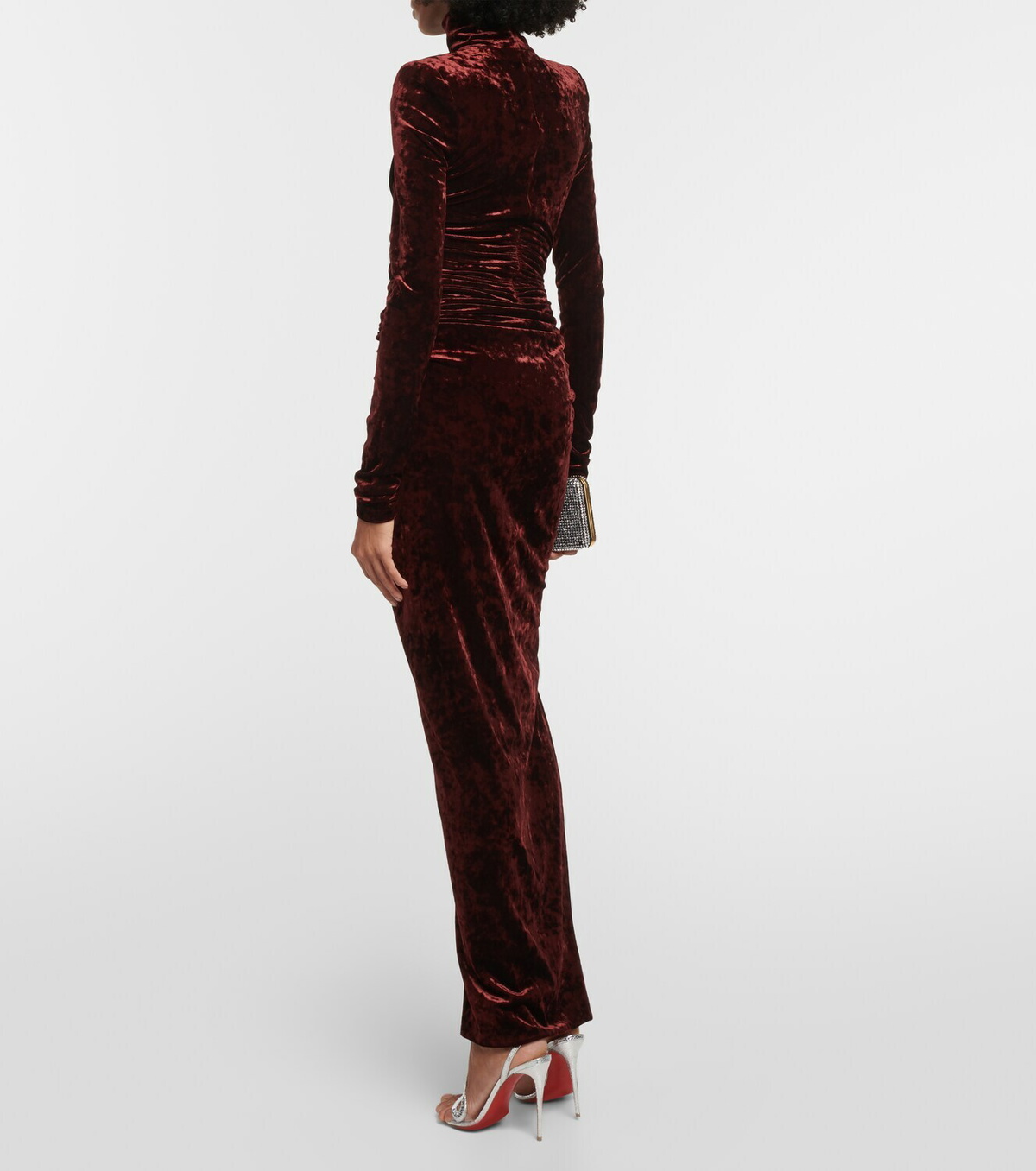 Alexandre Vauthier Draped velvet maxi dress