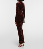 Alexandre Vauthier Draped velvet maxi dress