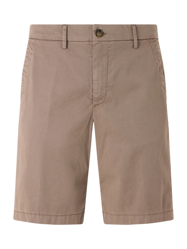 Photo: Canali - Straight-Leg Stretch Cotton-Blend Gabardine Shorts - Brown