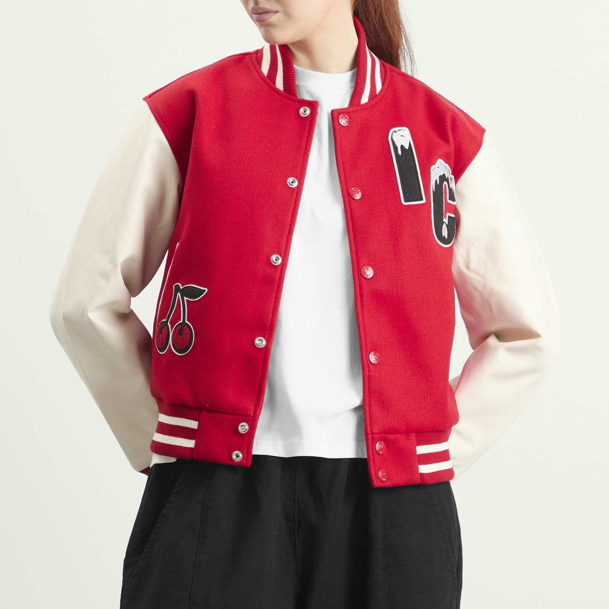 ICECREAM Women's Cherry Varsity Jacket in Red
