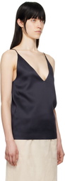 Carven Navy Double Satin Camisole