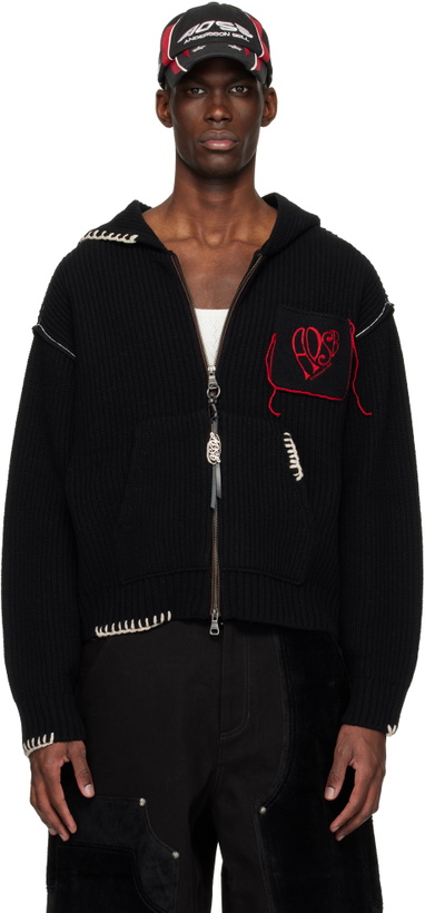 Photo: Andersson Bell Black Heart Logo Zip-Up Hoodie