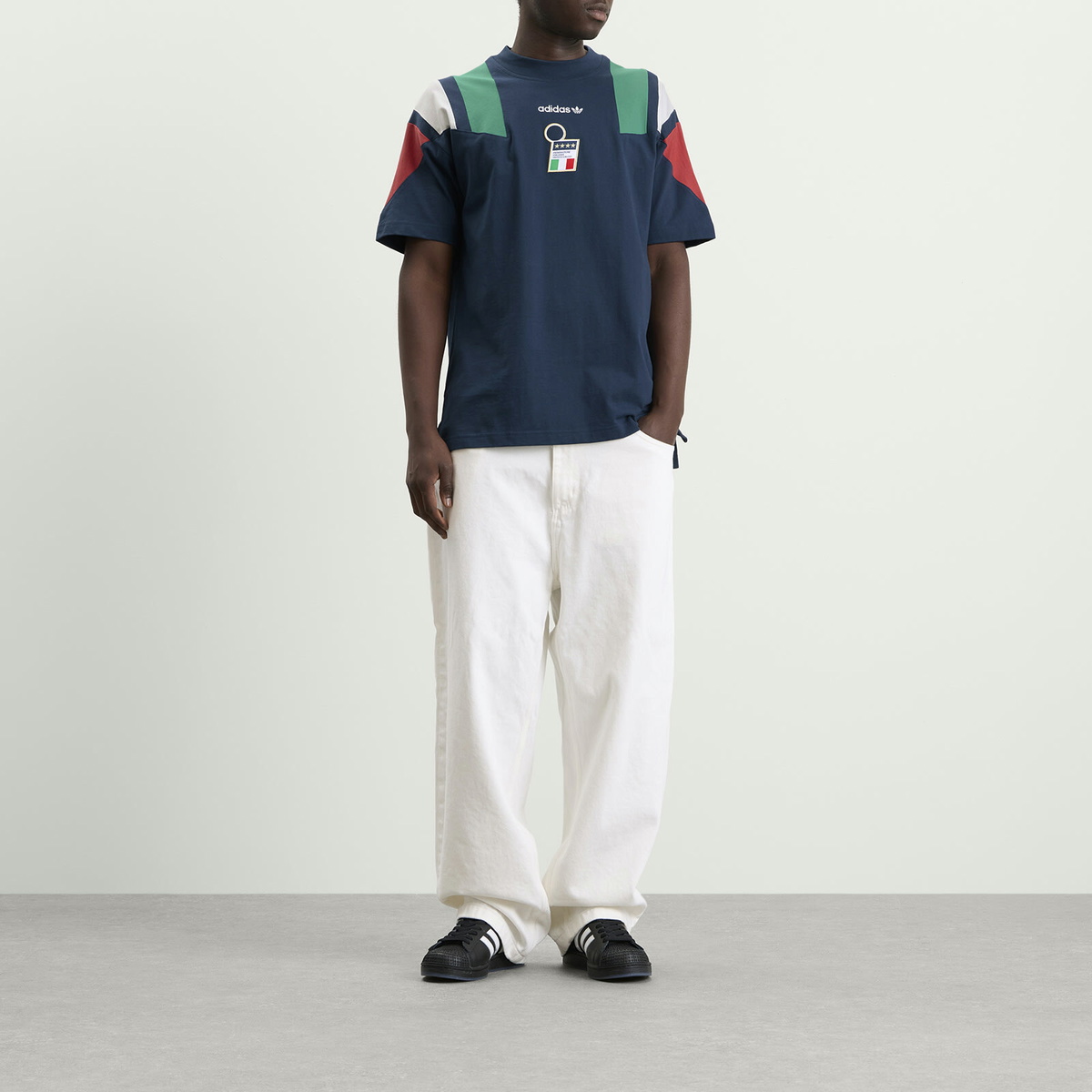 Adidas Men's FIGC EQT T-Shirt in Crew Navy