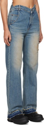 We11done Blue Heart Jeans