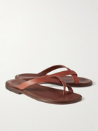 Manolo Blahnik - Siracusa Leather Flip Flops - Brown