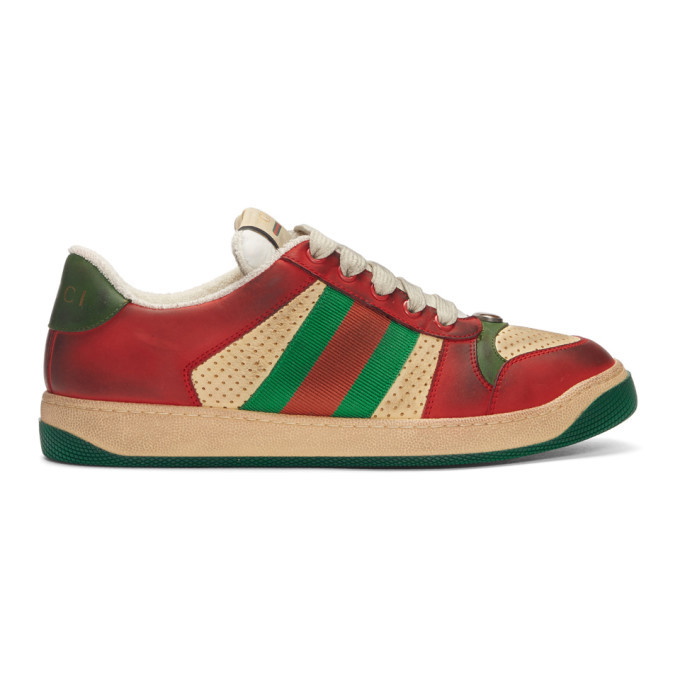 Photo: Gucci Red and Green Screener Sneakers