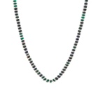 Mikia Men's Heishi Beaded Necklace in Azurite 