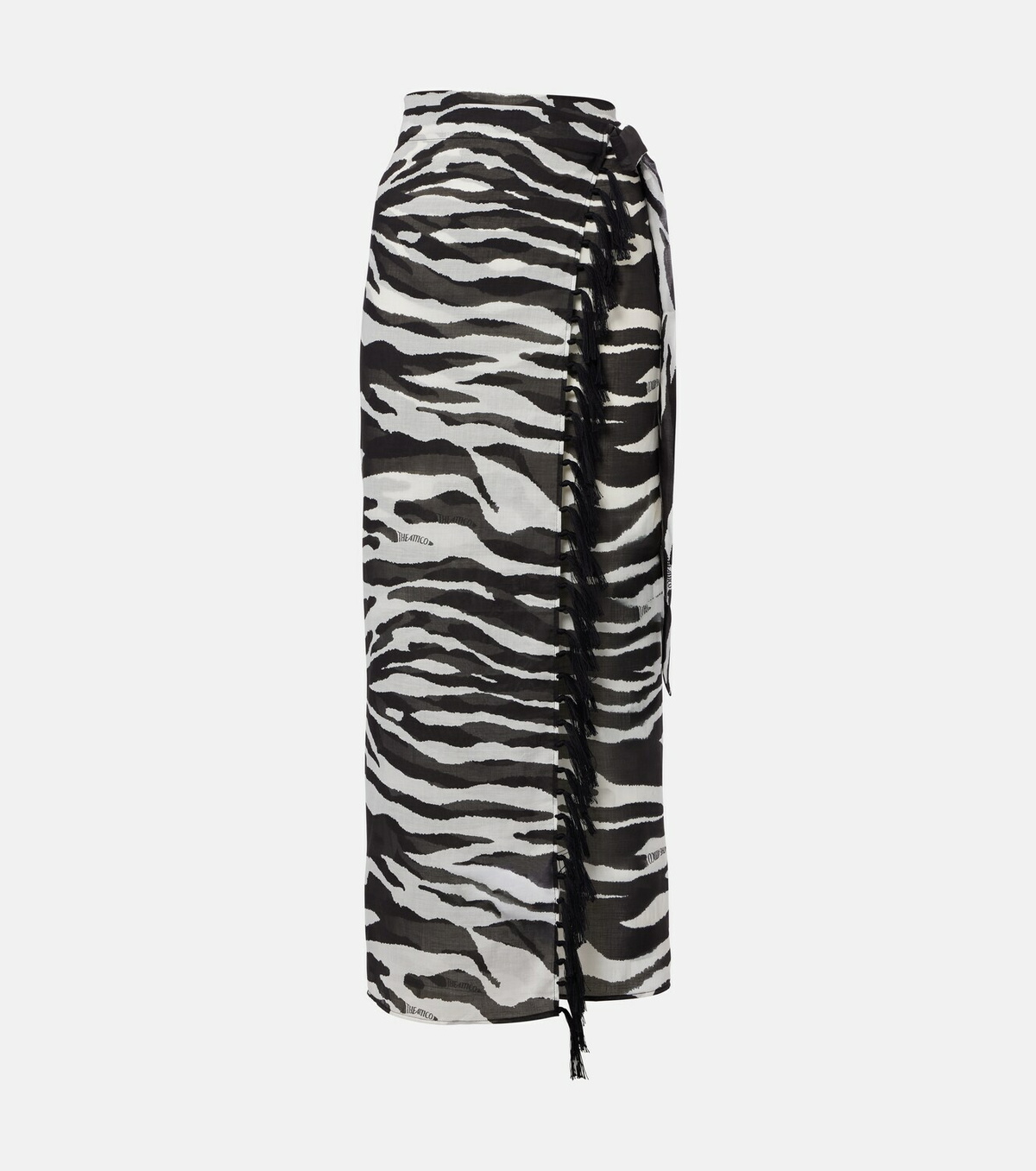The Attico Zebra-print cotton muslin beach cover-up
