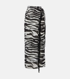 The Attico Zebra-print cotton muslin beach cover-up