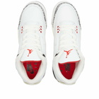 Air Jordan Men's 3 Retro GS Sneakers in Summit White/Fire Red