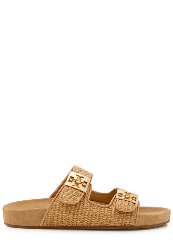 Photo: Tory Burch Mellow Raffia Sliders Camel