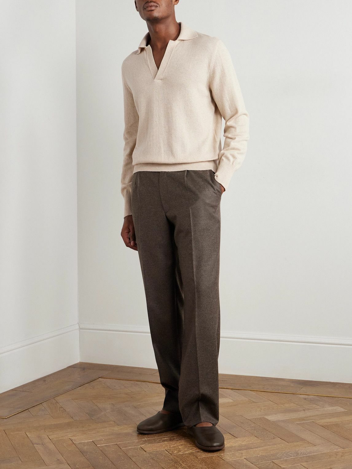 Stòffa - Cashmere Polo Shirt - Neutrals