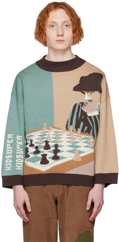 Photo: KidSuper Brown Chess Sweater