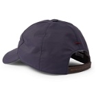 Brunello Cucinelli - Leather-Trimmed Logo-Embroidered Shell Baseball Cap - Blue