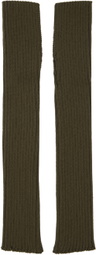 Y's Khaki Ribbed Arm Warmers