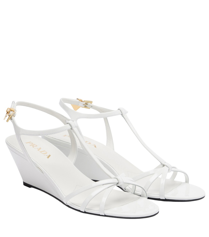 Photo: Prada Patent leather wedge sandals