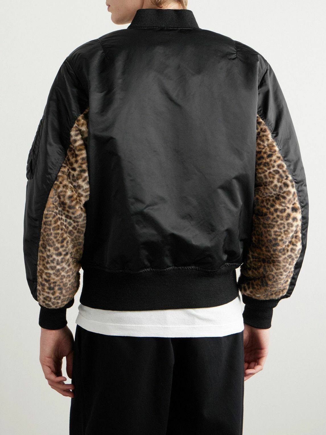 Wacko Maria - MA-1 Faux Fur-Trimmed Padded Shell Bomber Jacket