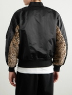 Wacko Maria - MA-1 Faux Fur-Trimmed Padded Shell Bomber Jacket - Black